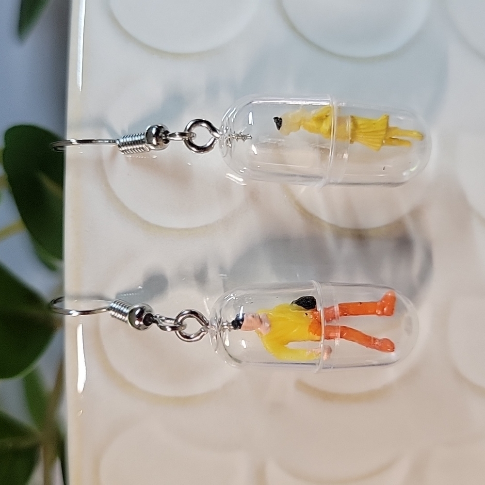 Encapsulated People Drop Earrings, unisex - Picture 5 of 5
